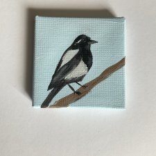 obraz ptaszek ręcznie malowany