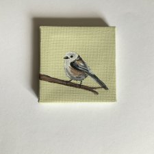 obraz ptaszek ręcznie malowany