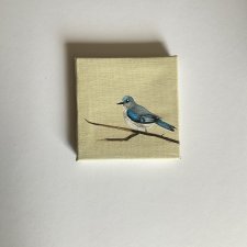 obraz ptaszek ręcznie malowany