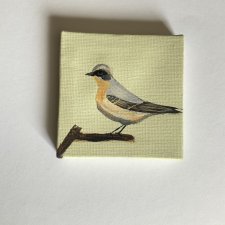 obraz ptaszek ręcznie malowany