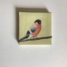 obraz ptaszek ręcznie malowany