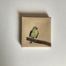 obraz ptaszek ręcznie malowany