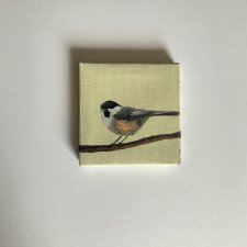 obraz ptaszek ręcznie malowany