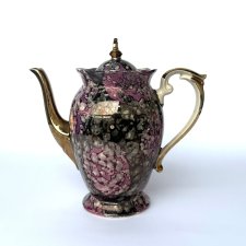 Luksusowy dzbanek Tułowice fioletowy marmurek PRL retro design