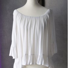 Bluzka hiszpanka falbany lato boho hippie XS S