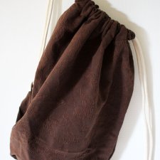 Plecak 100% hand made, worek bawełniany na plecy brąz