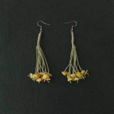 Jadeit żółty kolczyki Nature