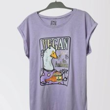 Koszulka damska - T-shirt - Vegan for Animals - GĘŚ / rozmiar XL