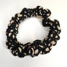 Scrunchie Gumka do Włosów Bężowe Kropki