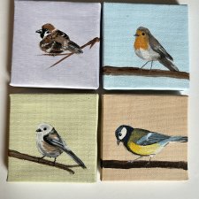 4 obrazki ptaszki