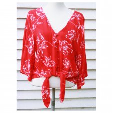 CZERWONA BLUZKA  AMISU - VINTAGE STYLE