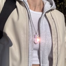 NASZYJNIK SZKLANY ANATOMICZNE SERCE WISIOREK WITRAŻ