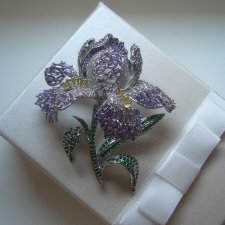 PIĘKNA BROSZKA ZAWIESZKA KWIAT IRYS