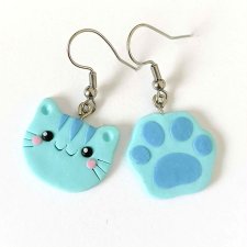 Kolczyki Niebieskie Kotki