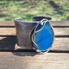 Niebieski agat - bransoletka regulowana