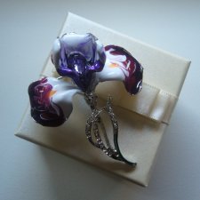 PIĘKNA EMALIOWANA BROSZKA ZAWIESZKA IRYS