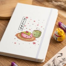 Notes A5 z gumką - japońskie mochi i matcha kawaii
