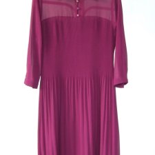 plisowana burgundowa sukienka L jak nowa