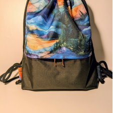 Handmade workoplecak z tkaniny wodoodpornej- góry