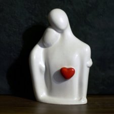 Rzeźba z gipsu, Jesteś Moim Skarbem, biała, wys. 12,5 cm