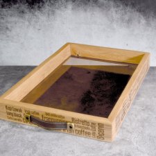 Taca / prezenter z drewna i szkła – kolekcja Laser Engraving