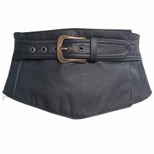 Pasek skórzany gorsetowy asymetryczny IV – czarny