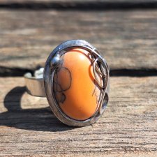 Pomarańczko - pierścionek regulowany