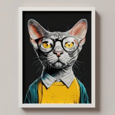 Kot Martin - grafika na plakacie na A3