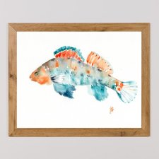 Oryginalna akwarela. Ryba