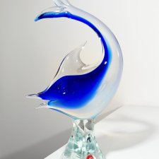 Murano ryba szkło V. Nason Sommerso kolekcjonerska figurka szklana Wenecja