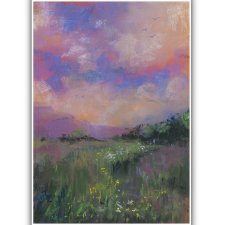 Pejzaż. Letnia łąka. Sucha pastel