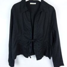 Intown lniany czarny żakiet bez podszewki len / 44