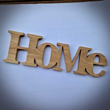 Drewniany napis Home, dekoracyjny, na ścianę lub do postawienia, z litego drewna, dębowy, dąb, napis z drewna