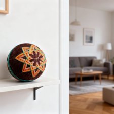 Ręcznie wyszywana kula temari M 8 cm - SPOKÓJ