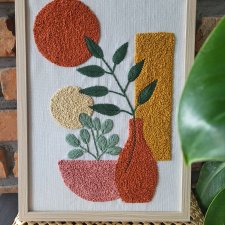 Ręcznie haftowany obraz boho