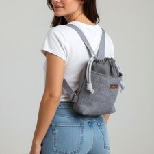 Szary mini workoplecak