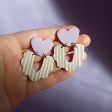 Kolczyki z gliny polimerowej pastelowe paski
