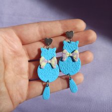 Kolczyki z gliny polimerowej kotki