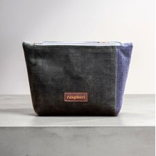 Zielono-szara kosmetyczka MAXI z weluru