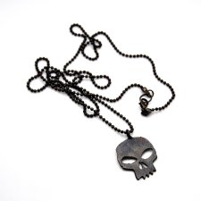 Dlugi naszyjnik unisex nieśmiertelnik czaszka skull rock goth punk