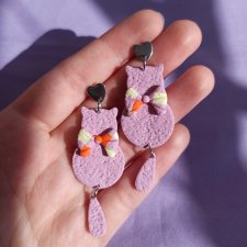 Kolczyki z gliny polimerowej kotki