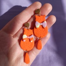 Kolczyki z gliny polimerowej kotki