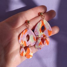 Kolczyki z gliny polimerowej pomarańczowe