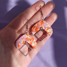 Kolczyki z gliny polimerowej pomarańczowe