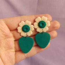 Kolczyki z gliny polimerowej szmaragdowe