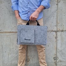 PERSONALIZOWANE etui na laptopa z rączką czarny zamek