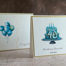 Kartka na 40 urodziny z pudełkiem i kopertą, BH 31