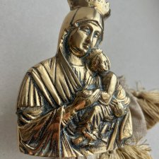 ❤ Antique Brass Icon of the Virgin Mary of Jesus Christ.  ❤