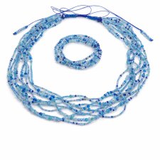 Naszyjnik i bransoletka z koralikami Preciosa. Ręcznie robiony komplet biżuterii