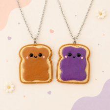 Naszyjnik Przyjaźni Kawaii Tosty z Masłem Orzechowym i Dżemem